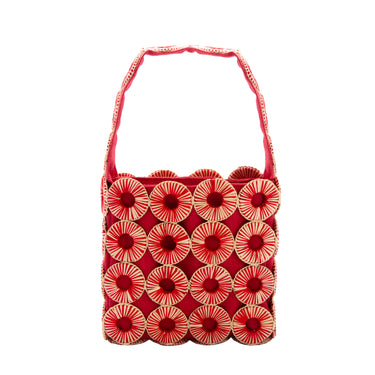 Red Chainmail Mini Tote Bag